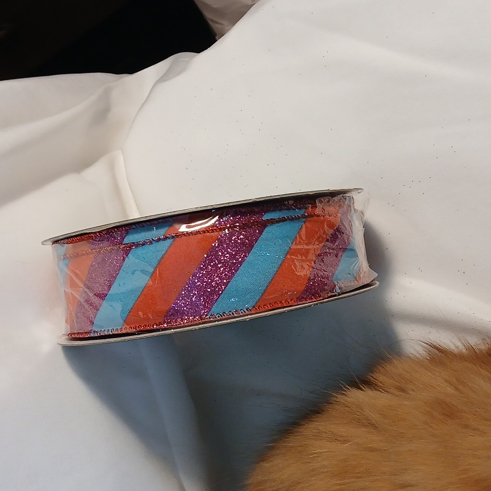 Blue, Pink, & Red Diagnol Ribbon